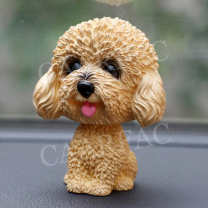 Car Shaking Head Dog Ornaments Bobblehead Dog Nodding Puppy Toys Shaking Head Dolls Accessories For All Universal Car