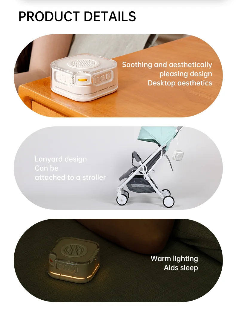 White Noise Sound Machine,28 Soothing Sounds,3 Levels Night Light,Auto Noise Detection, Portable Sleep Aid & Bluetooth Speaker