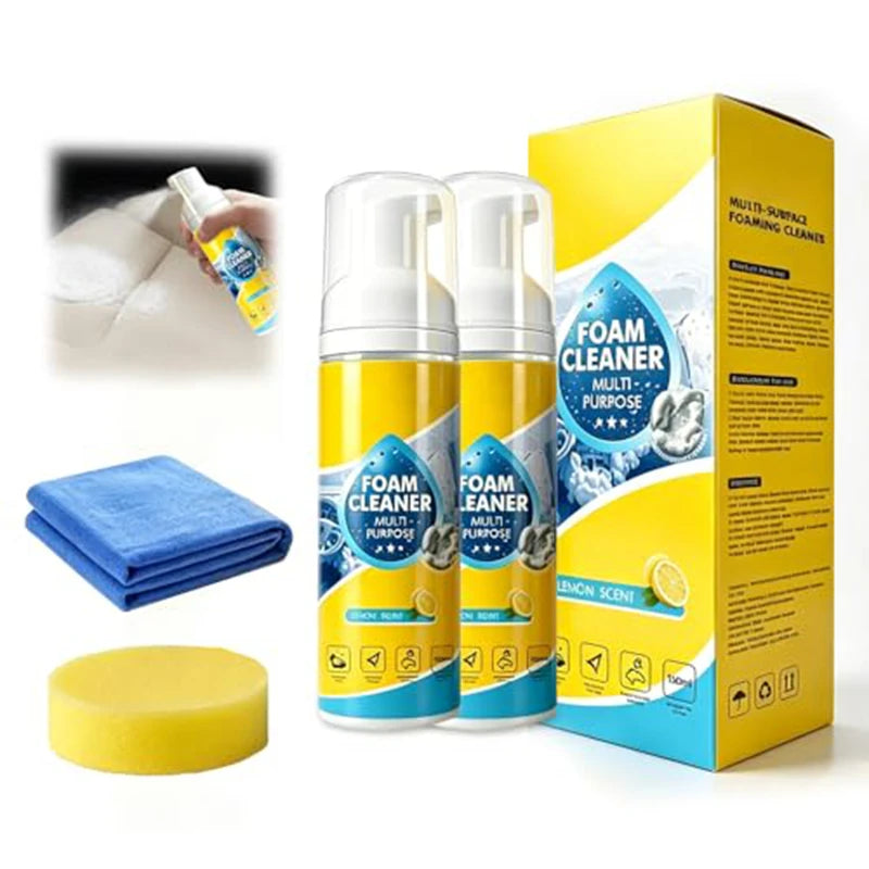 Multifunctional Car Foam Cleaner Powerful Stain Lemon Scent No Rinse Removal Car Leather Upholstery Interior Seat Cleaner NEW