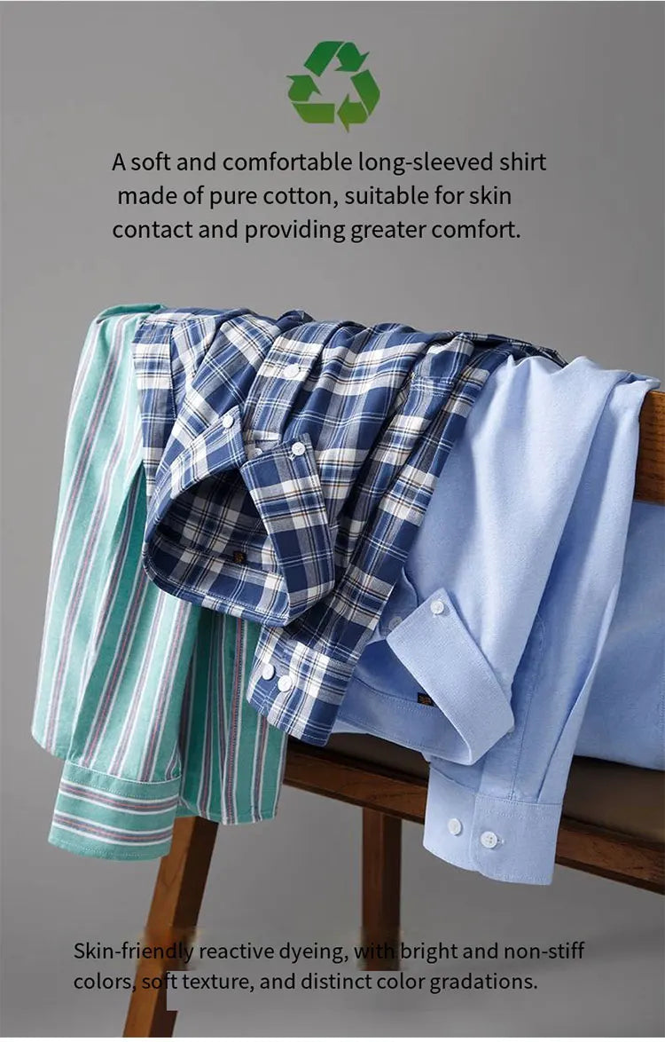 The new 10XL and 11XL oversized Oxford fabric men's shirt is 100% pure cotton, fashionable, casual and business without ironing