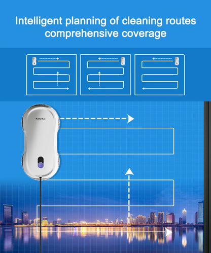 Smart Window Cleaning Robot with Dual Water Spray, Auto Robot Window Cleaner Edge Detection Remote Robotic Windows Washer