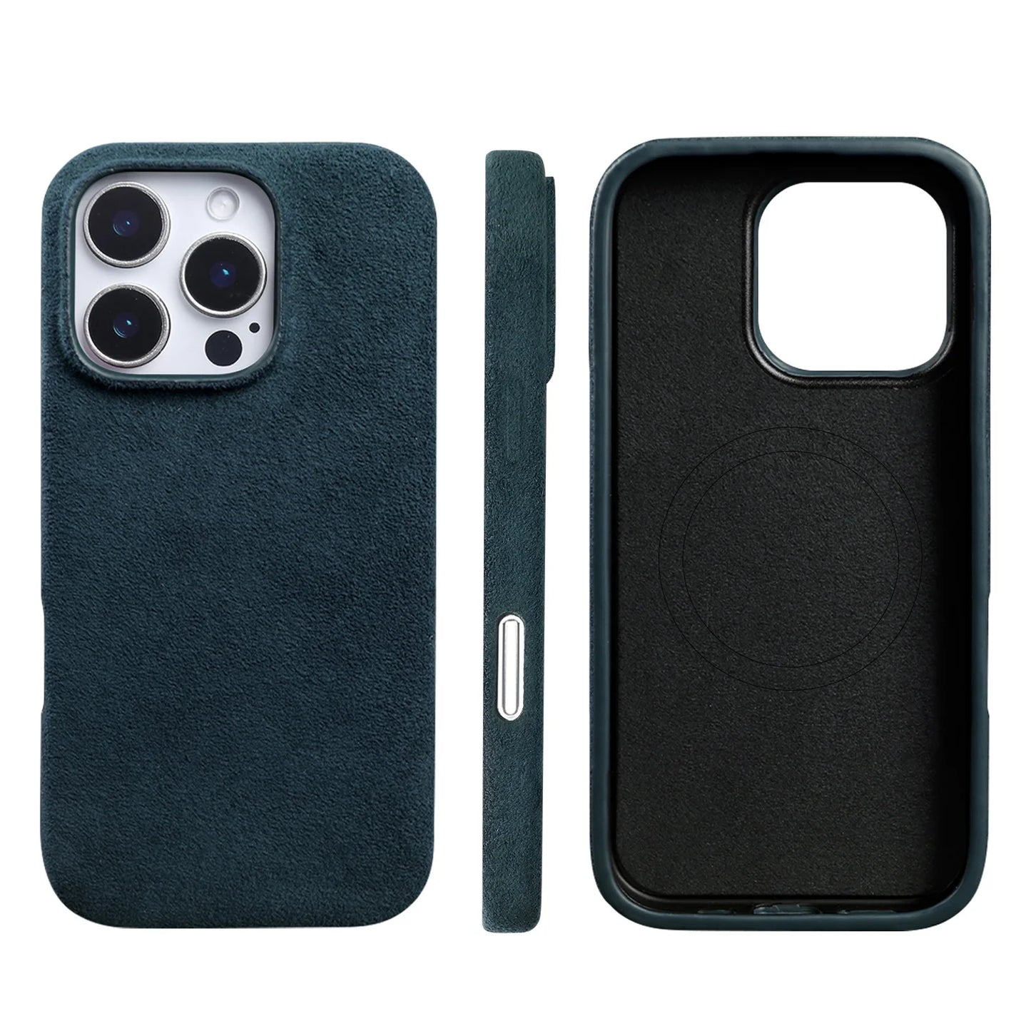 Full Coverage Magnetic Case For IPhone16 Pro 17 15 14 13 12 for ALCANTARA Magsafe Artificial Leather Supercar Suede Phone Cover