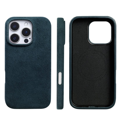 Full Coverage Magnetic Case For IPhone16 Pro 17 15 14 13 12 for ALCANTARA Magsafe Artificial Leather Supercar Suede Phone Cover