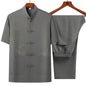 men's sets (shirt + trousers) 2026 summer new style men fashion shirt short sleeve shirt High quality shirts male two piece
