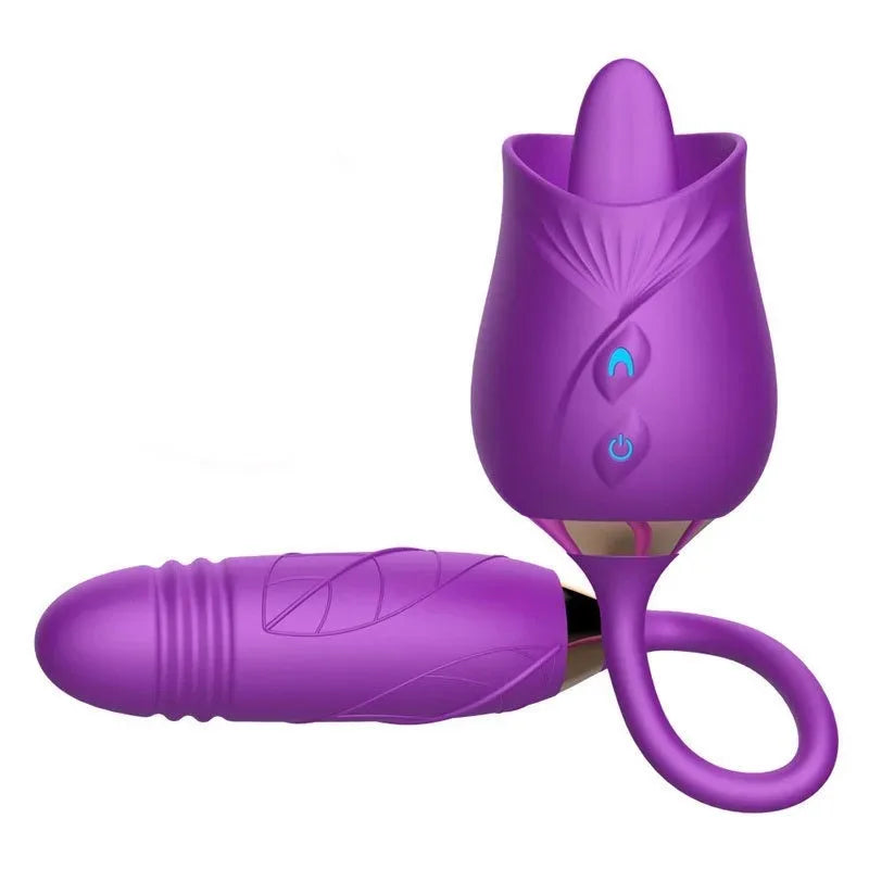 3in1 Thrusting Anal Vibrator Female Rose Sucking Clitoris Stimulator Dildo Licking Vagin Massager Masturbator Sex Toys for Women