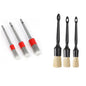 3/6Pcs Natural Boar Hair Car Detailing Brush Set Soft Bristle Car Cleaning Brush Kits Auto Tire Wheel Wash Exterior Accessories