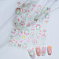 5D Hibiscus Flower Nail Embossed Sticker Lace Flower White Pink Petal Floral Self Adhesive Nail Art Slider DIY Elegant Romantic