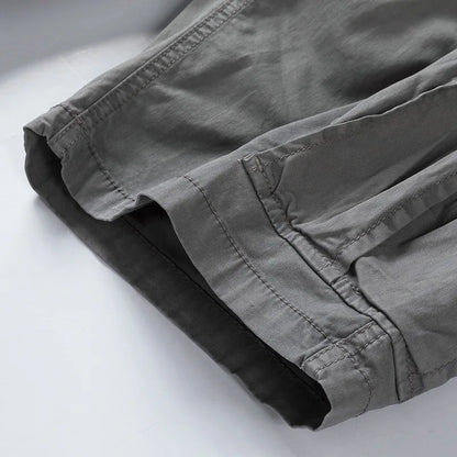 New Summer Men Cotton Multi pockets Cargo Shorts Jogger Loose Pants Man Casual Tooling Shorts Quality Male Shorts Pants NO Belts