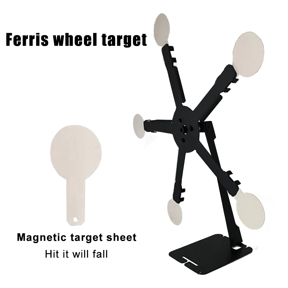 Shooting Target Five Magnetic Spinner Target Resetting and Rotate Metal Shooting Targrt for Shooting Practice