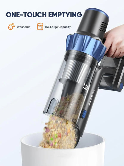 BUTURE 500W 48KPA Handheld Wireless Cordless Cleaner Vacuum Up to 55 Mins Runtime Anti-Winding Brush and 1.5L Large Dust Cup