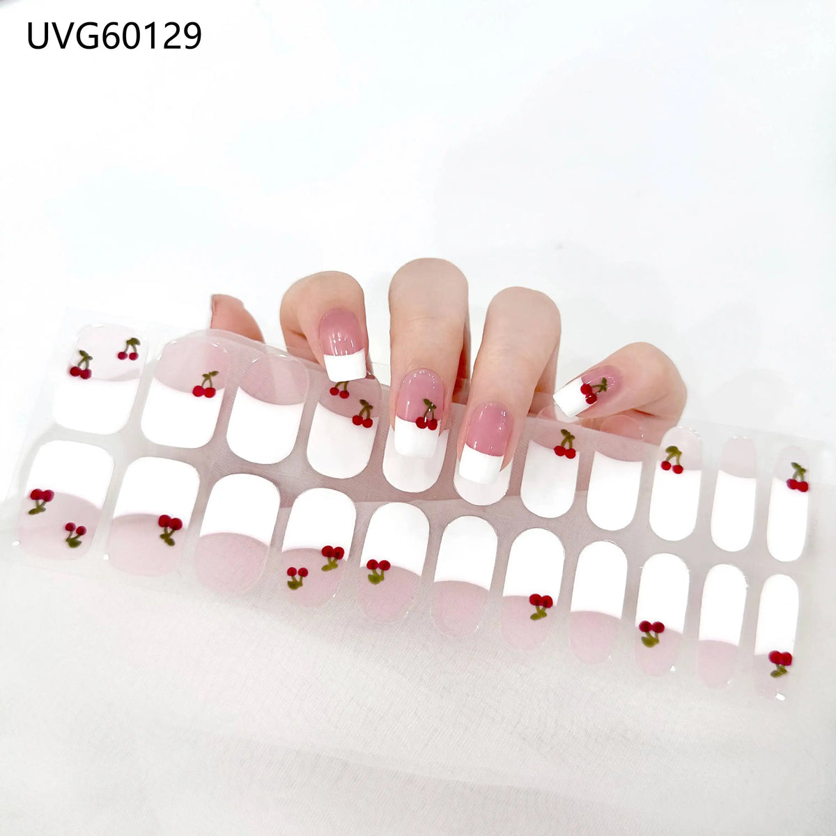 20/22Tips UV Semi cured Gel Nail Stickers Waterproof Long Lasting Full Gel Nail Wraps Press On Nail Decal DIY Manicure