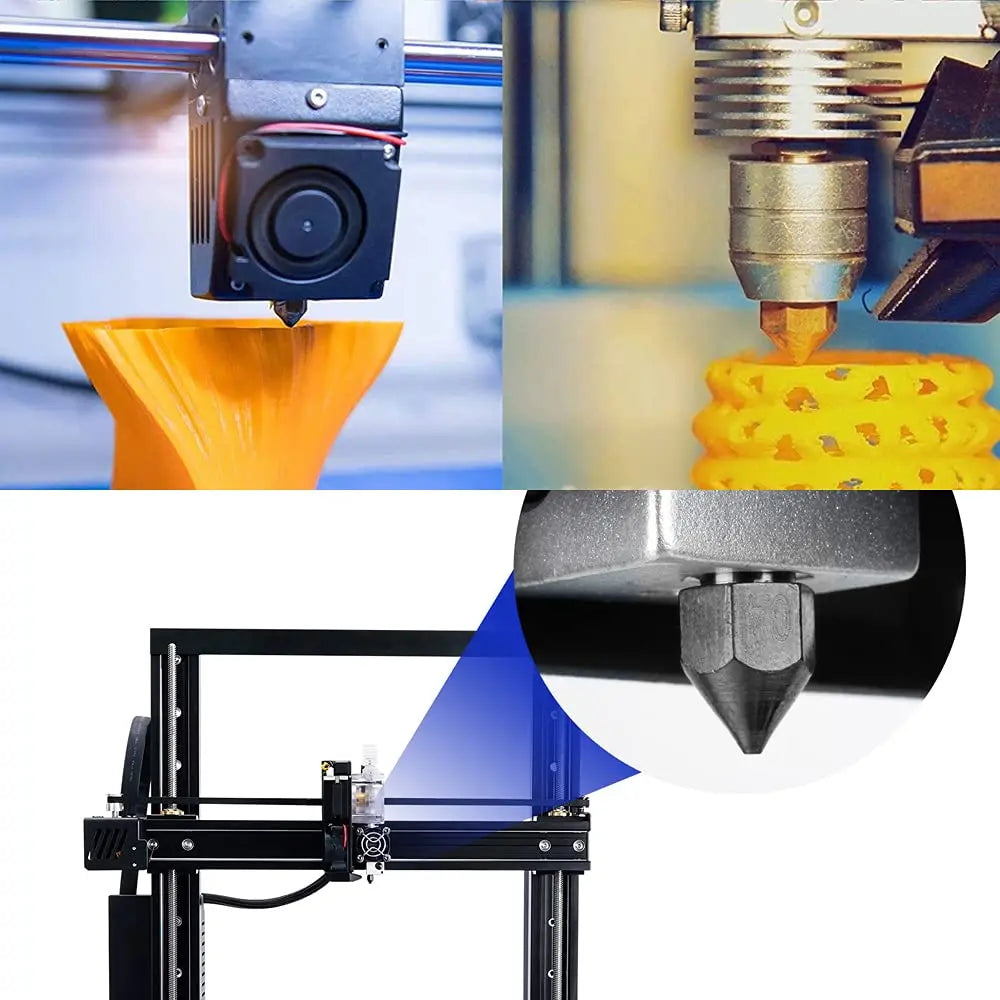 Creality MK8 Nozzle 5PCS 0.2/0.4/0.6/0.8/1.0mm M6 Threaded Stainless Steel for 1.75mm Filament 3D Printer Extruder Print Head