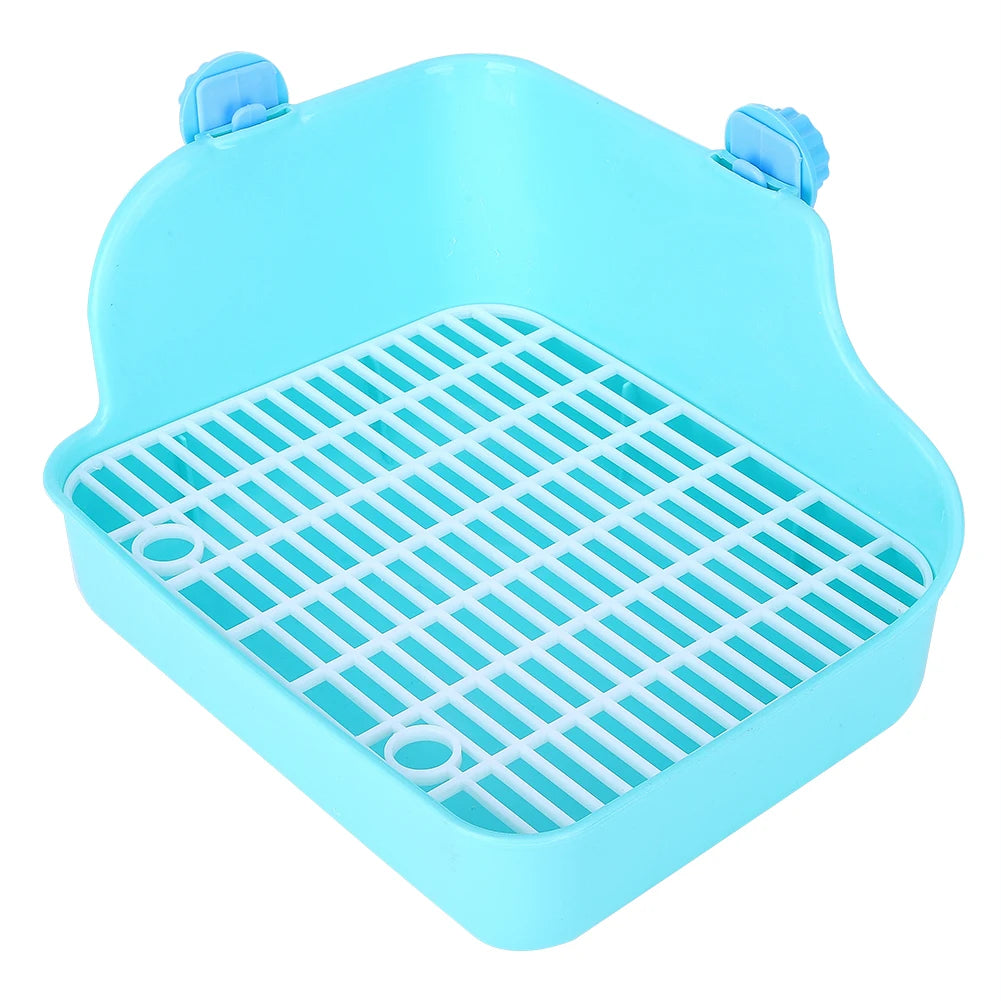 Square Shape Pet Toilet Plastic Easy to Install Small Animal Toilet for Rabbit Chinchilla Guinea Pig Cage Use