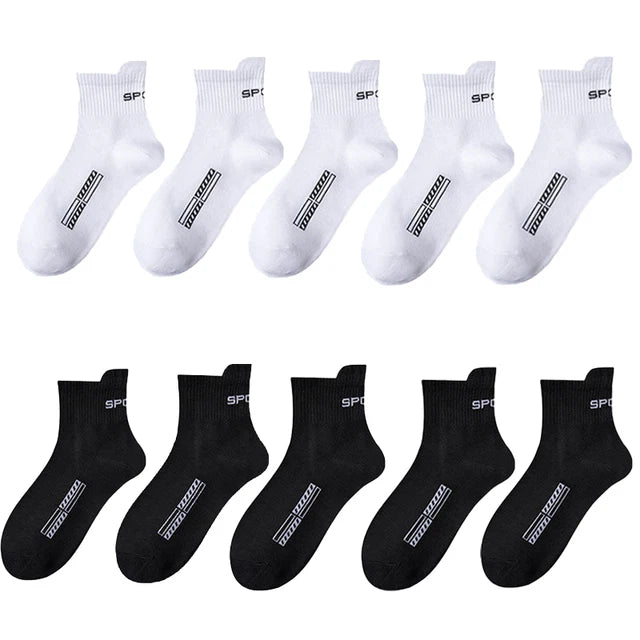 10/20Pairs High Quality Men's Socks Casual Breathable Cotton Man Run Sports Socks Spring Autumn Male Sox Gifts Plus Size 38-45