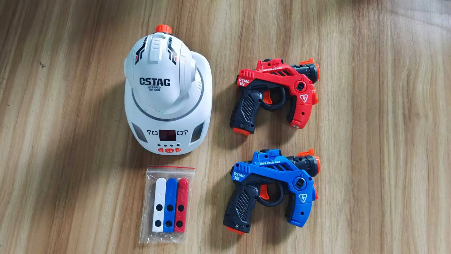 CSTAG Projector Shooting Game Guns Set New Kids Gifts Science&Imagination Toy For Boys Laser Tag Infrared Pistol Guns Game Toys