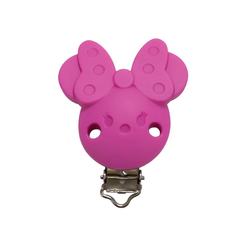 10pcs Silicone Cartoon Pacifier Clips Food Grade Silicone DIY Baby Teether Toy Necklace Pacifier Chain Dummy Clips