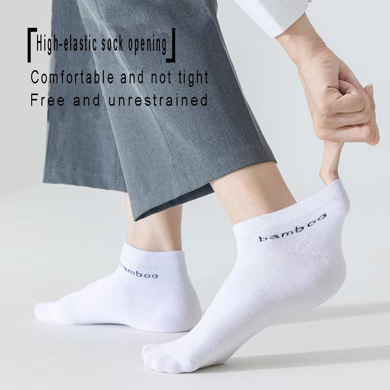 5/10/15/20 Pairs Bamboo Fiber Ankle Socks Men’s And Women Soft And Breathable Boat Socks Men Gifts Spring Summer Short Socks