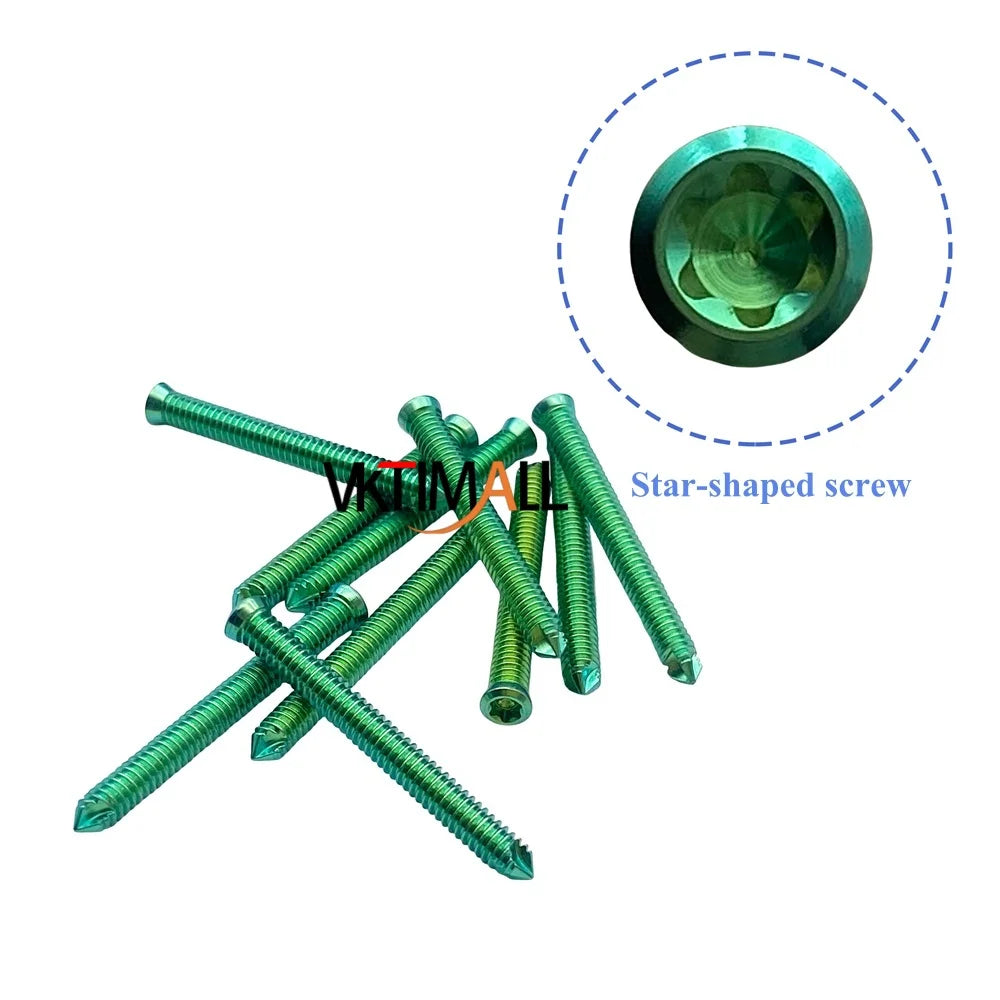 VKTIMALL Titanium Locking Screw Veterinary B1.6-B4.0 Bone Screw for Orthopedic Implant Trauma Plates