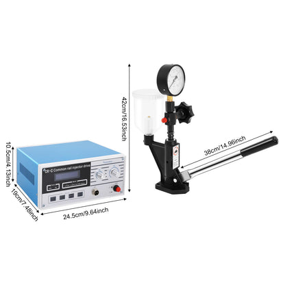 Diesel Injector Tester Tool Kit, CR-C Multifunctional Common Rail Injector Tester S60H Fuel Nozzle Tester 0-60MPa Pressure Gauge