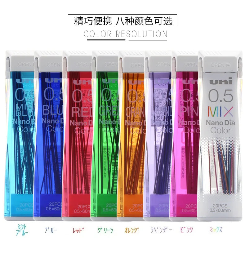 Uni Colorful Pencil Leads Refill 0.5mm HB Nano Dia 202NDC for Mechanical Pencil Japan