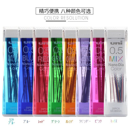 Uni Colorful Pencil Leads Refill 0.5mm HB Nano Dia 202NDC for Mechanical Pencil Japan
