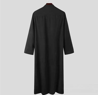 Men's2026 Loose Standing Collar Muslim Robes New Ethnic Round Collar Hui Robes Arab Middle East Men's Clothing Men Vintage Top