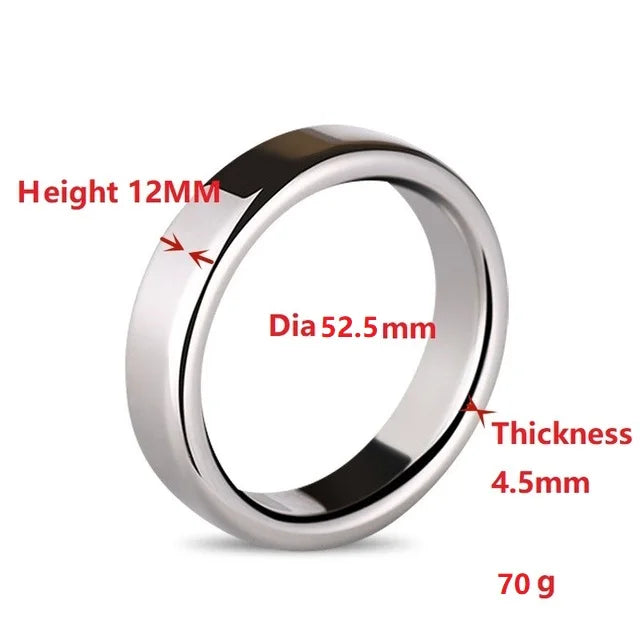 Top Quality Small Large Size Male Penis Ring Lock Stainless Steel Heavy Metal Cock Ring Ball Stretcher Erection Sexy Toy For Man