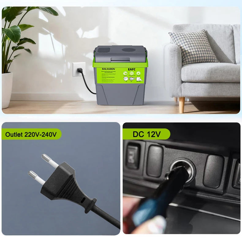 10L 20L Mini Refrigerator 12V/220V Fridge Freezer Portable Compressor Cooler and Heater Ice Box for Driving Camping Picnic