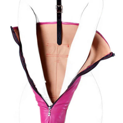 Leather Tight Single Glove Straight Arm Binder Over Shoulder Straps BDSM Bondage Arm Cuffs Zipper Body Harness Adult Roleplay