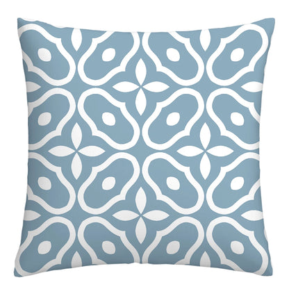 Lake blue white geometric linen pillowcase sofa cushion cover home decoration can be customized for you 40x40 45x45 50x50 60x60
