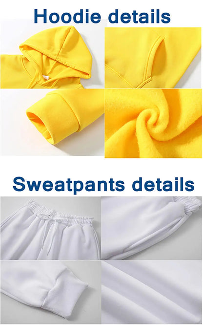 Womens TrackSuit Aesthetic Sweatshirts Sweatpants Two-piece Suit 2025 New Fleece Letter Printing Streetwear Women Hoodie Sets