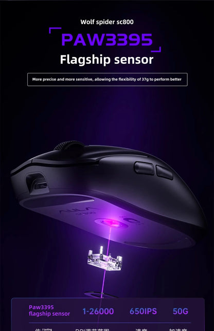 AULA SC800 Gaming Mouse USB-C Wired/2.4G 37g Lightweight 8K Paw3395 Sensor Customized Mice PC E-Sports Gamer Accessories Gifts