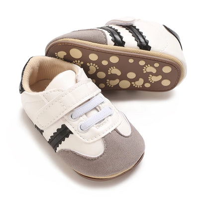 Spring and Autumn Fashion Stripes 0-1 Baby Shoes Baby Shoes Step Front Shoes Rubber Bottom Anti Slip Sneakers