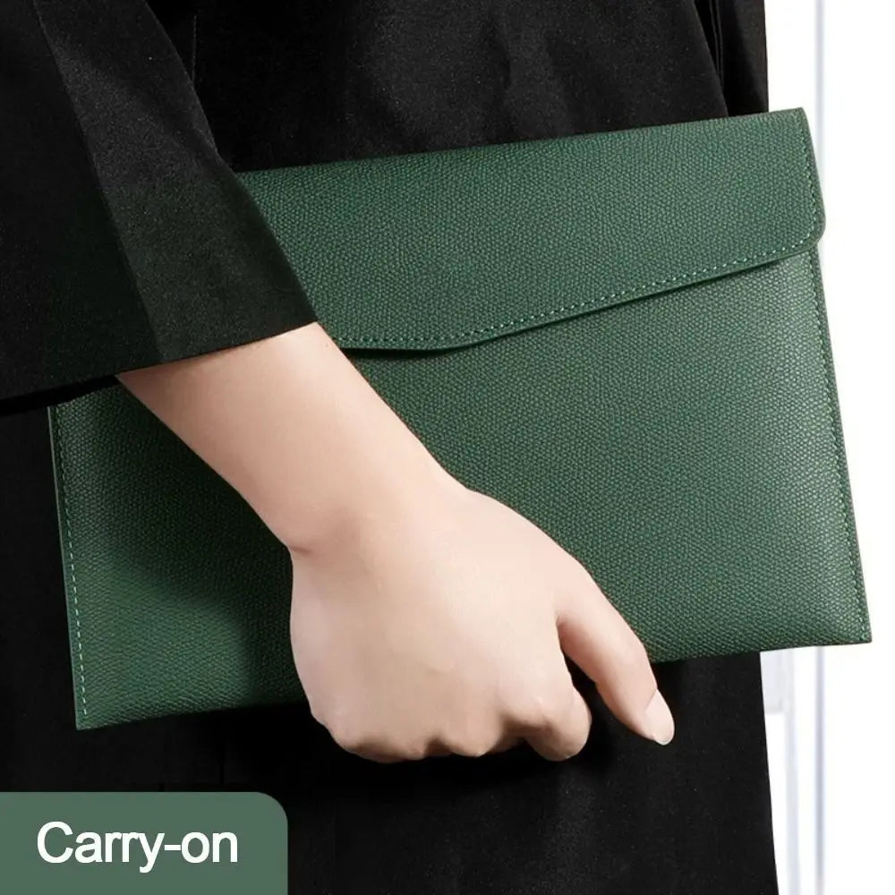 Stationery Dustproof Leather Leather Document Pouch Large Capacity A4 Leather File Folder File Bag for Men