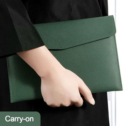 Stationery Dustproof Leather Leather Document Pouch Large Capacity A4 Leather File Folder File Bag for Men