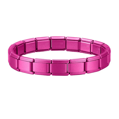 New Women's Men's Jewelry DIY 9MM Width Italian Elastic Charm Bracelet Solid Color Stainless Steel Fashion Bangle