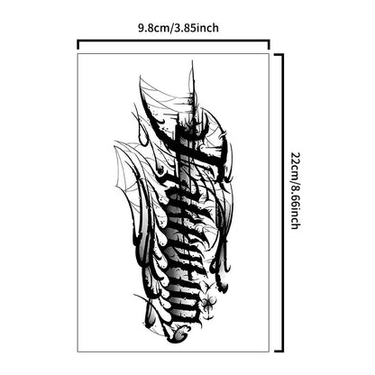 1pc English Half-Sleeve Arm Waterproof Temporary Tattoo, Long-Lasting 1-2 Weeks, Realistic Semi-Permanent Fake Tattoo