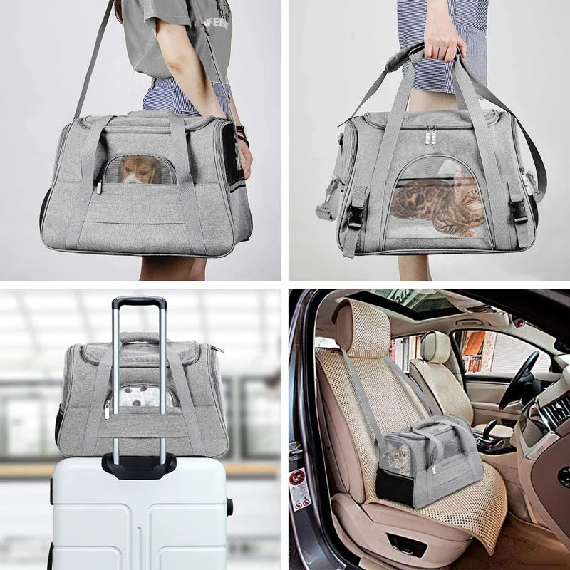 2026 Portable Pet Bag, Handheld Dog Carrier, Foldable Cat Travel Bag, Breathable Outdoor Car Carrier for Small Pets