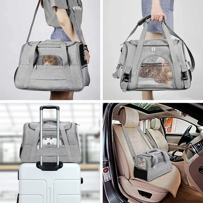 2026 Portable Pet Bag, Handheld Dog Carrier, Foldable Cat Travel Bag, Breathable Outdoor Car Carrier for Small Pets