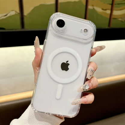 Luxury for Magsafe Magnetic Phone Case for iPhone 17 Pro Max 17 Air 16 Pro 15 14 13 12 11 Transparent Shockproof Protect Cover