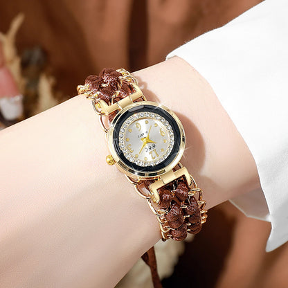 Women's Watch Fashion Braided Rope Bracelet Quartz Watches