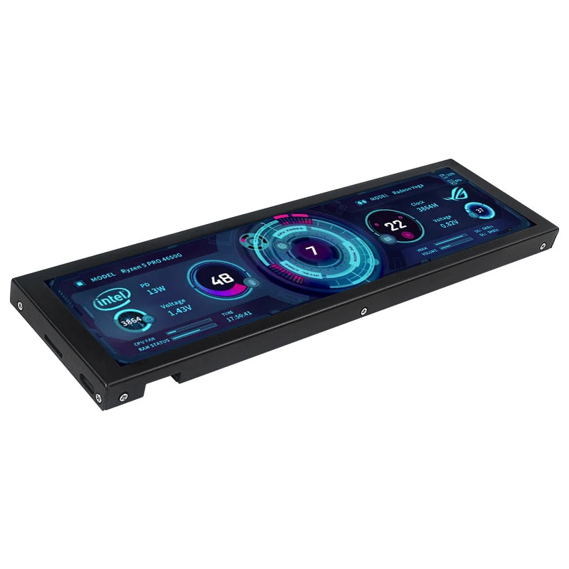 TURZX 8.8 Inch USB Secondary Screen Type-C Desktop Extended Display TF Card Play 1920*480 IPS LCD CPU RAM GPU Monitor NO AIDA64