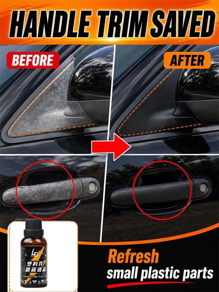 Hydrophobic Plastic Restorer Kit – Repels Water & Restores Gloss on Car Trim, Long-Lasting Coating for Exterior Detailing