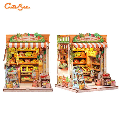 CUTEBEE Book Nook DIY Building Kit with Laser-Cut Precision Pieces 3D Wooden Puzzle  Collectible Desk Home Decor for Gift Idea