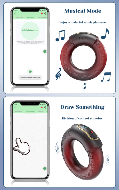APP Bluetooth Vibrator for Men Cock Ring Penis Vibrating Penis Delay Trainer Cock Ring Glans Massager Male Sex Toys for Adult 18