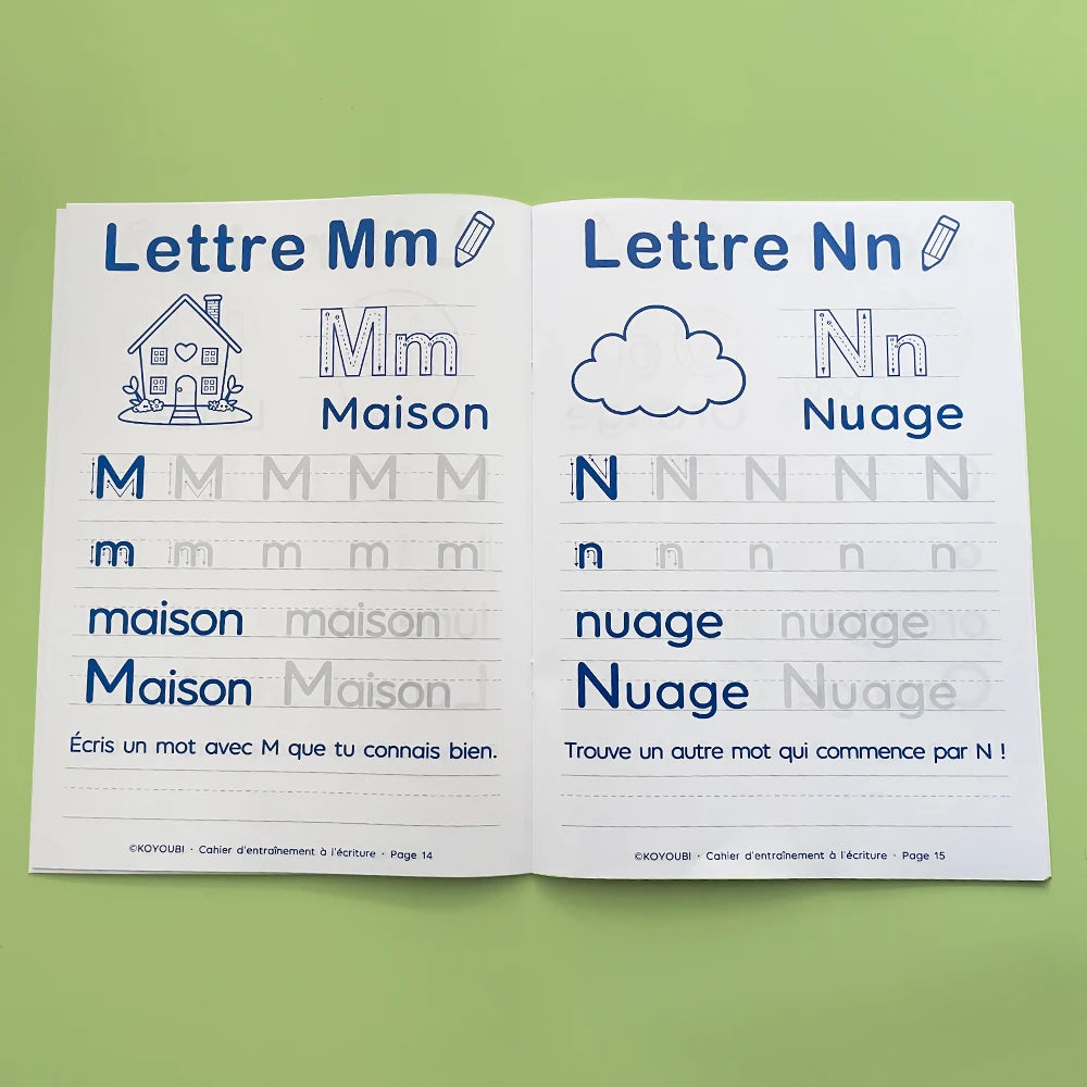 32 Pages French Alphabet Tracing & Writing Practice Book Uppercase & Lowercase French Letters Early Language Learning Workbook