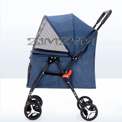 Portable Pet Stroller Dogs Cats Carrier Small Pet Stroller Foldable Suitable Outdoor Travel Dog Cat Supplies