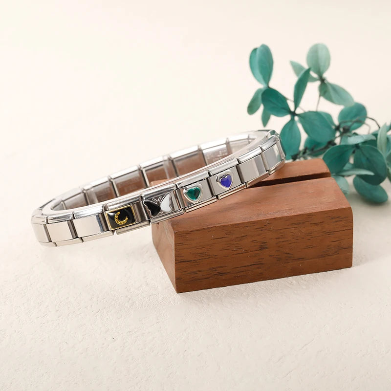 Hapiship New Fashion Women Jewelry 9mm Width  Color Stainless Steel Bracelet Bangle Girls Wedding Gift G108