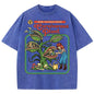 Earnivorous Plant Pattern Washed T-Shirts Men Breathable Cotton Casual T Shirt Soft Summer Comfortable Crewneck Short Sleeve
