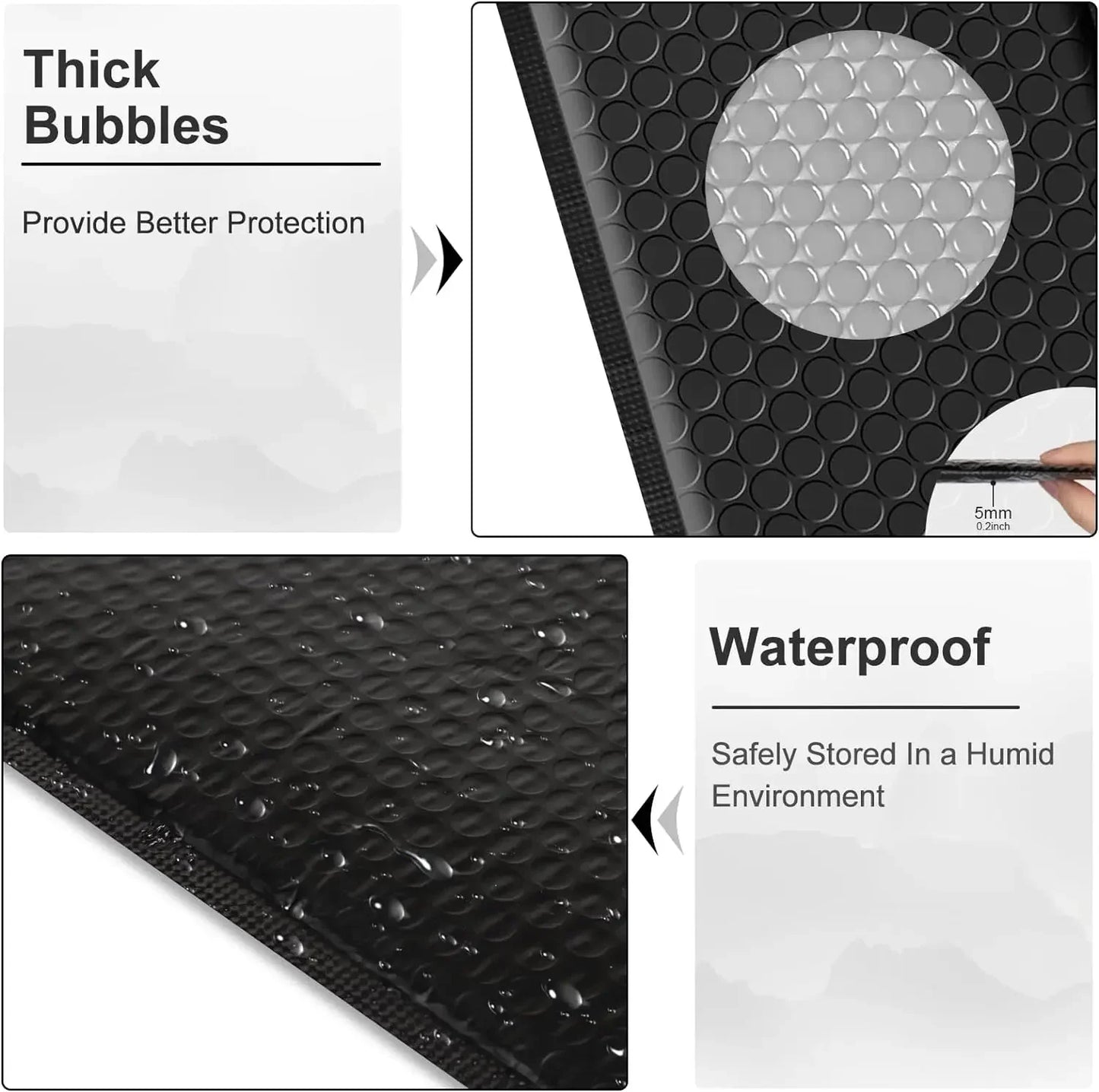 100 Pcs Black Bubble Packaging Envelope Mailing Envelopes Mailer Poly Green Envelope for Shipping Self Seal Bubble Bag Padding